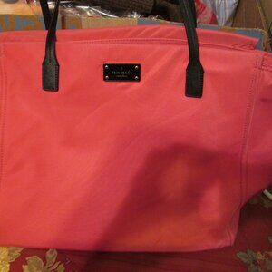Kate Spade Pink Nylon and Leather Trimmed Tote Purse